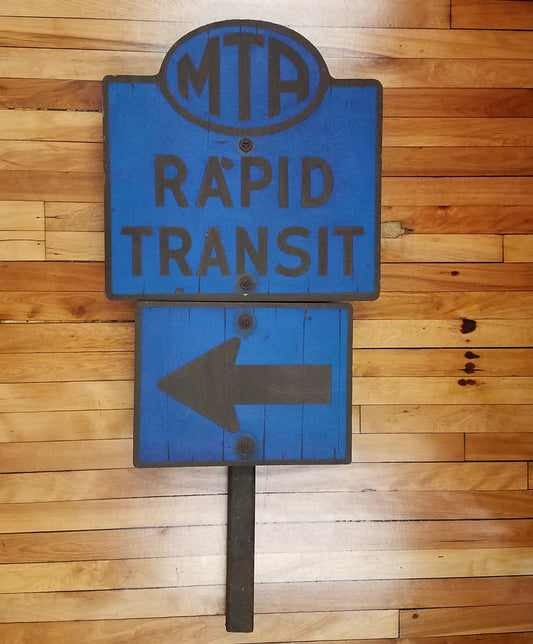 Boston MTA Rapid Transit Signs on Post
