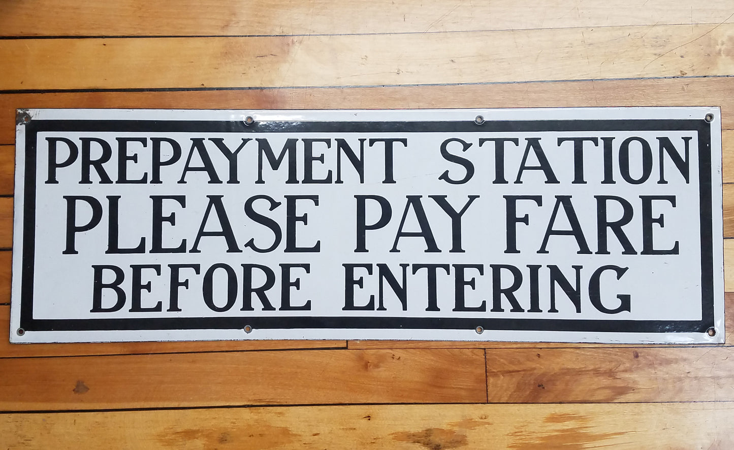 Prepayment Station - Vintage Boston Transit/Subway Sign
