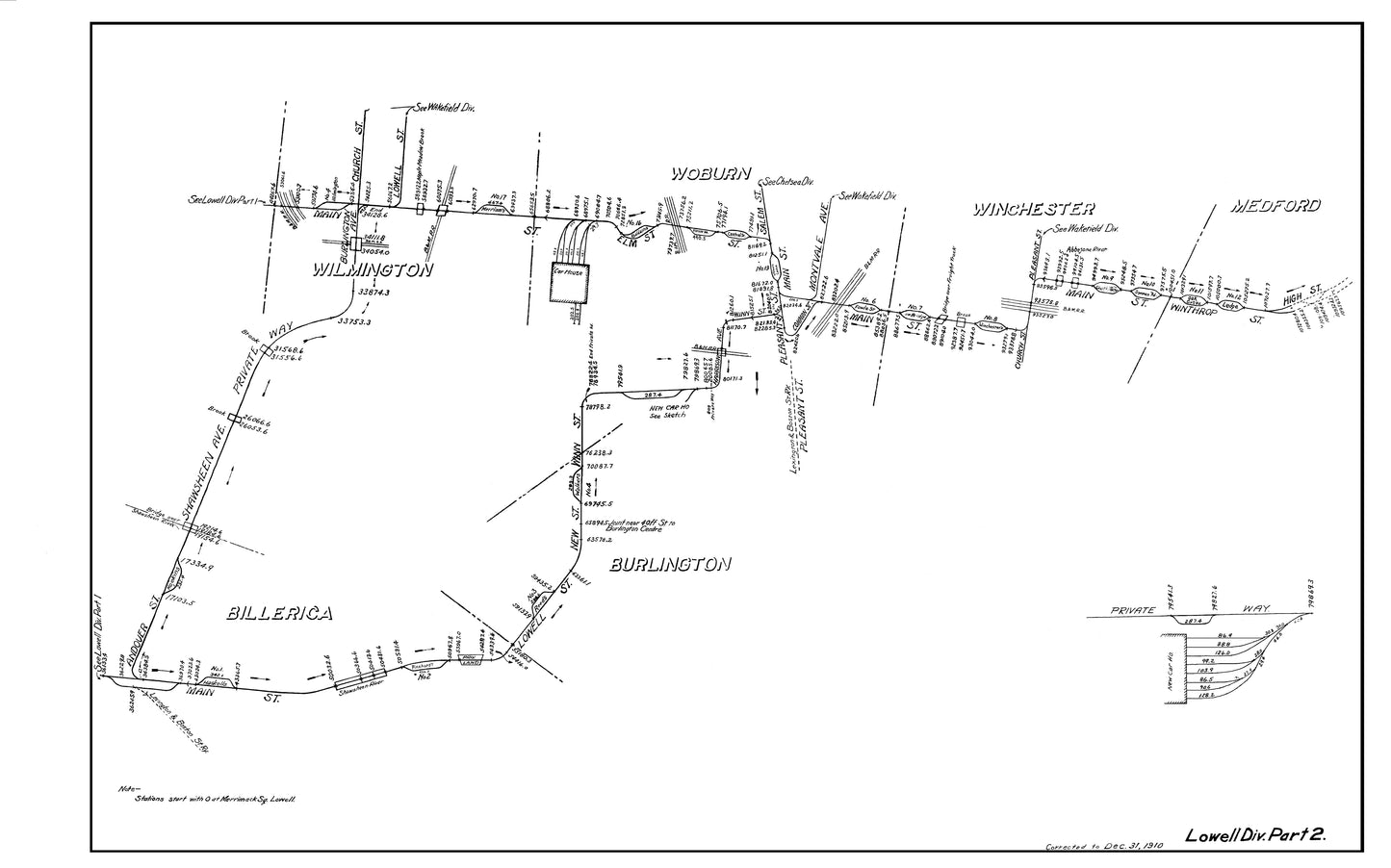 Boston & Northern Street Railway Co. Track Plans 1910: Lowell Division Part 2