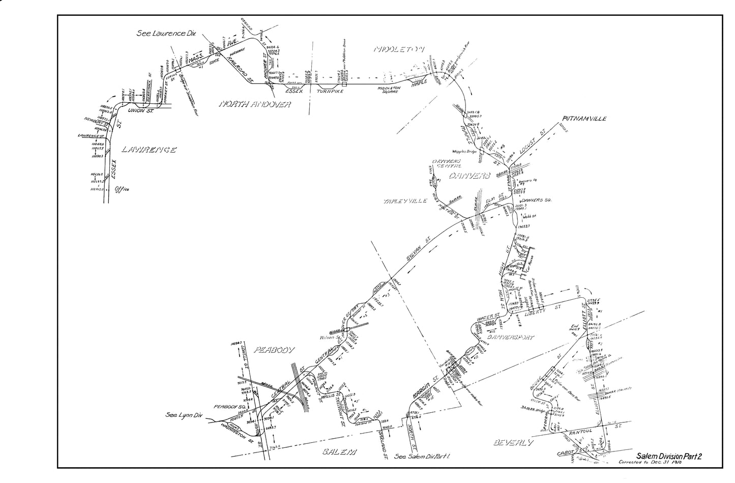 Boston & Northern Street Railway Co. Track Plans 1910: Salem Division Part 2