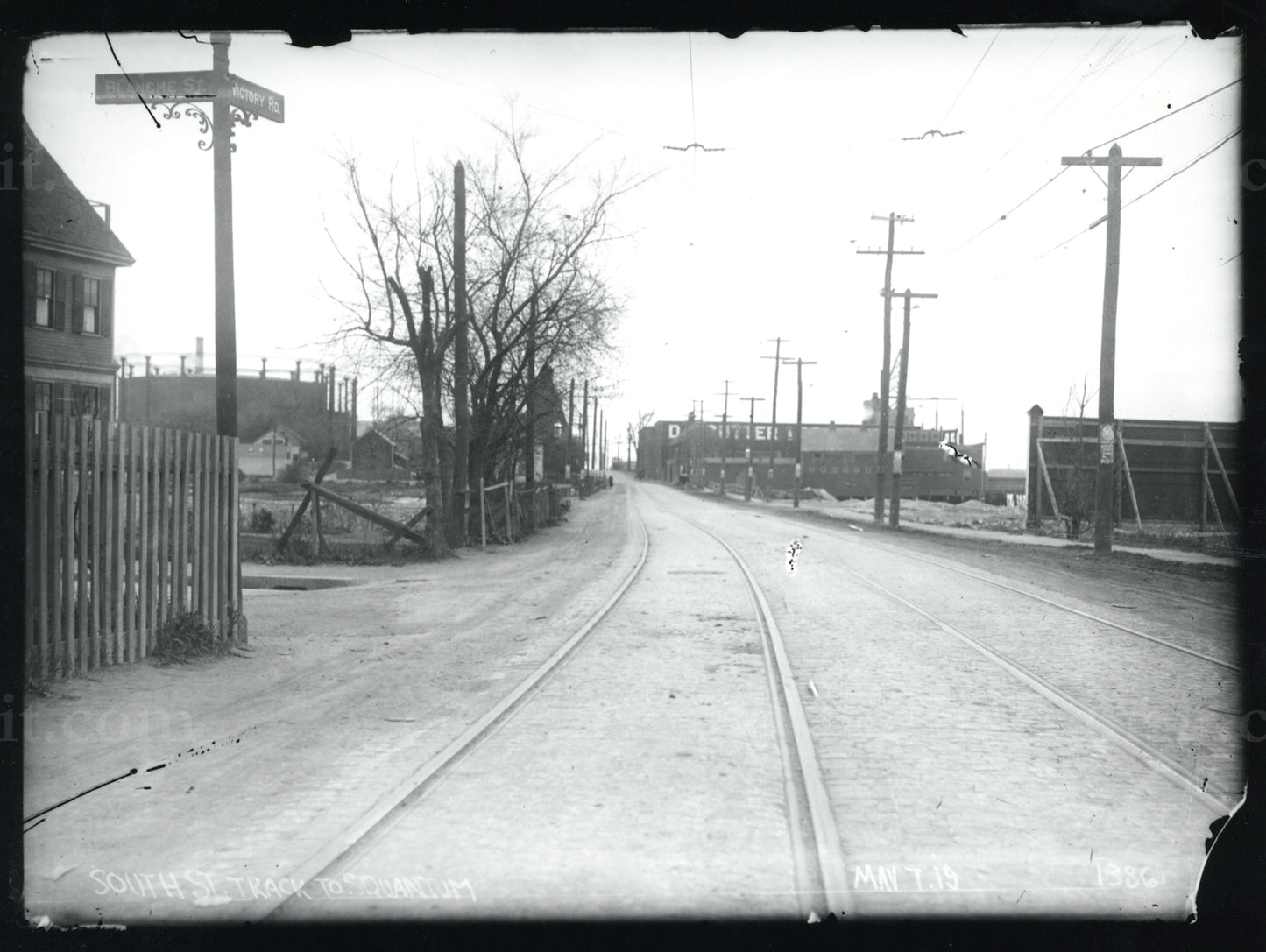 Streetcar Tracks on South Street to Squantum, Quincy, Massachusetts 1919