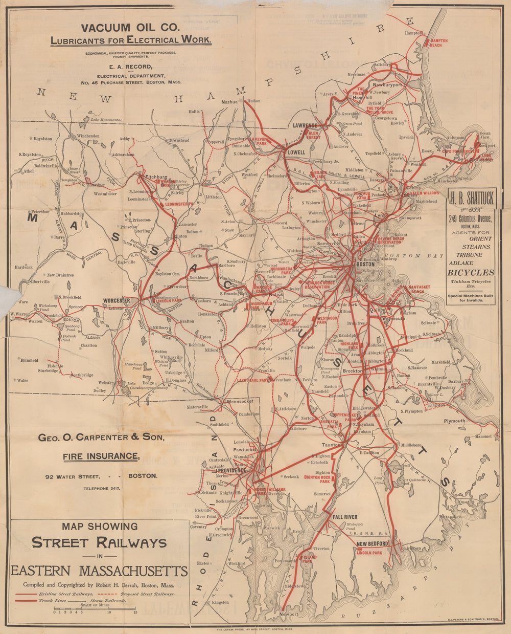 Street Railways in Eastern Massachusetts circa 1900