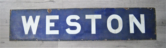 Weston, Massachusetts Antique Railroad Station Sign