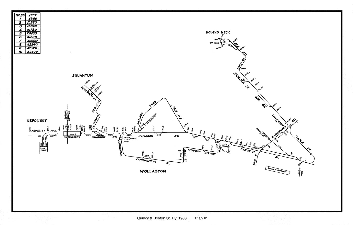 Quincy & Boston Street Railway Co. Track Plans 1900: Sheet 1
