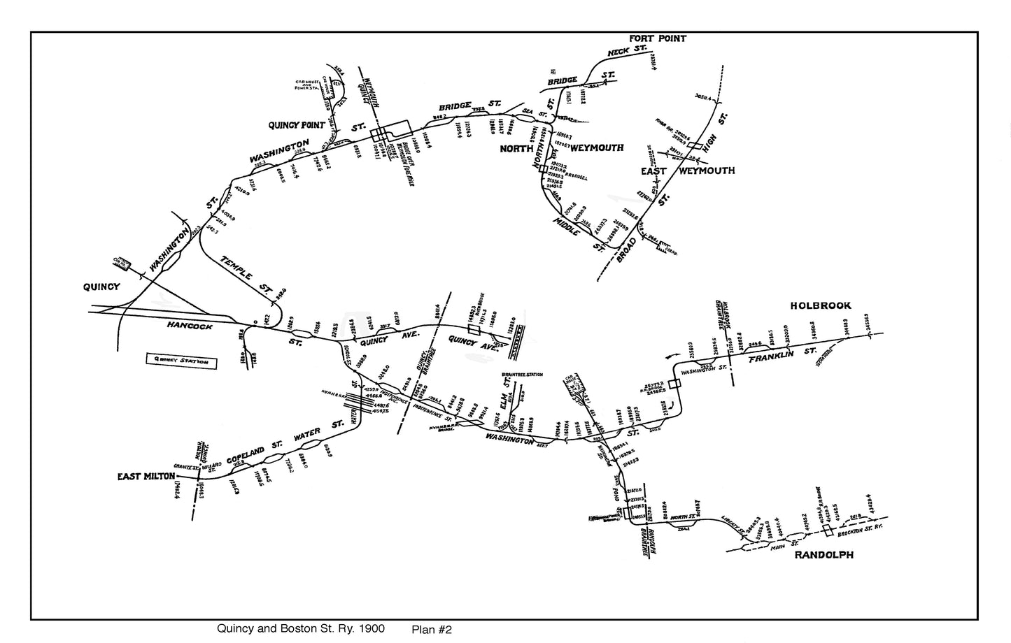 Quincy & Boston Street Railway Co. Track Plans 1900: Sheet 2