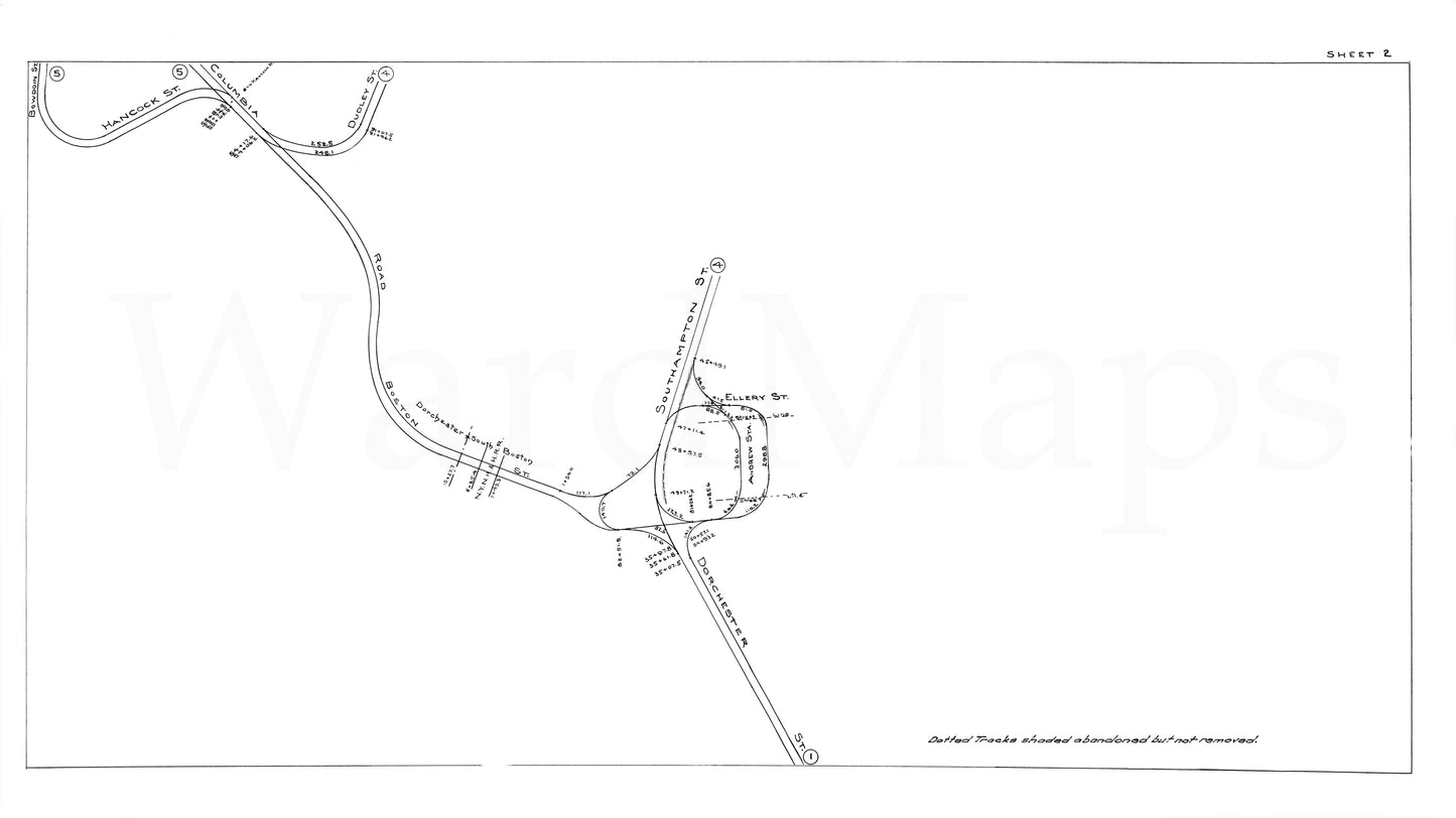 Boston Elevated Railway Co. Track Plans 1946 Plate 02: Dorchester and South Boston