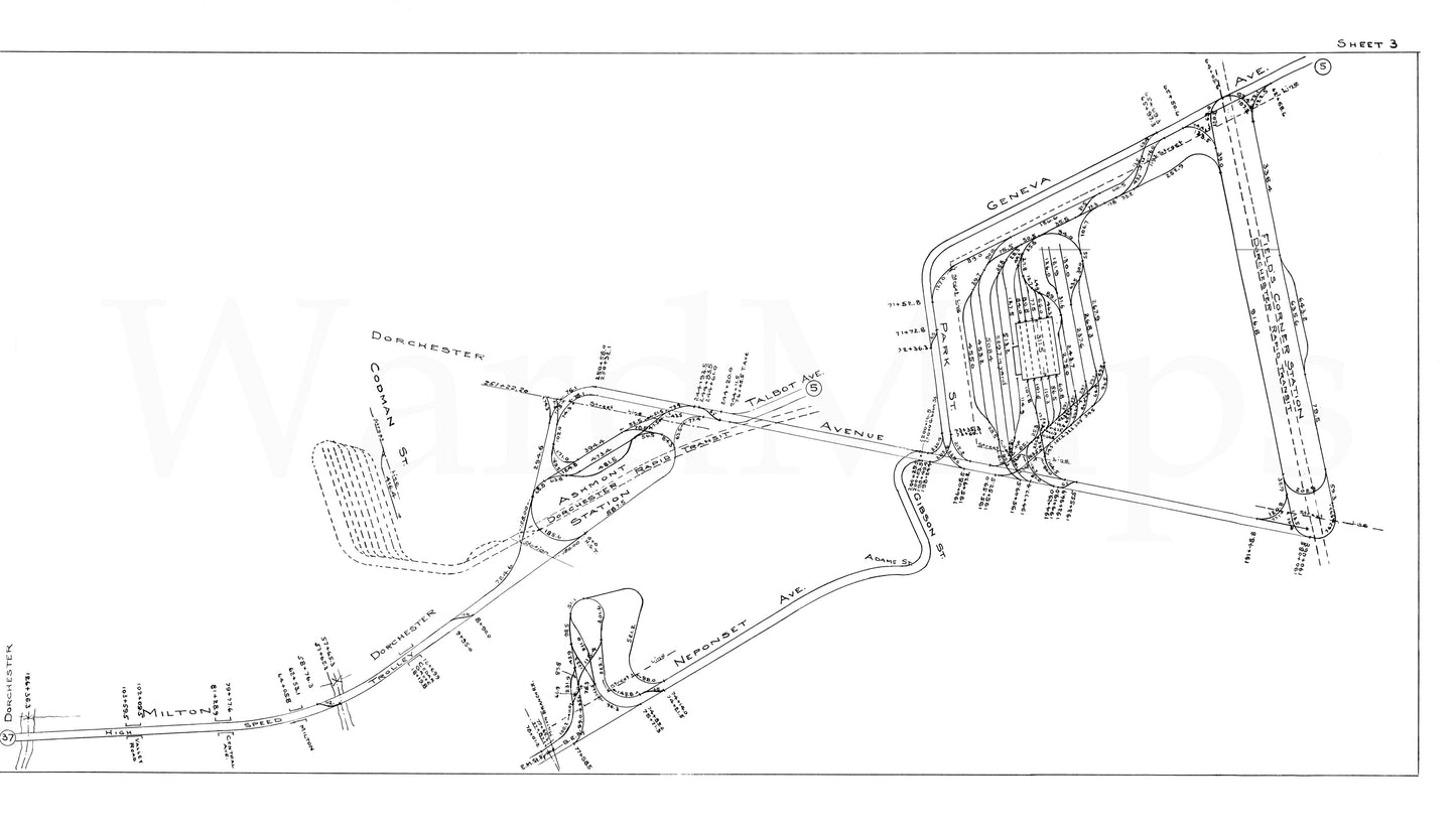 Boston Elevated Railway Co. Track Plans 1946 Plate 03: Dorchester