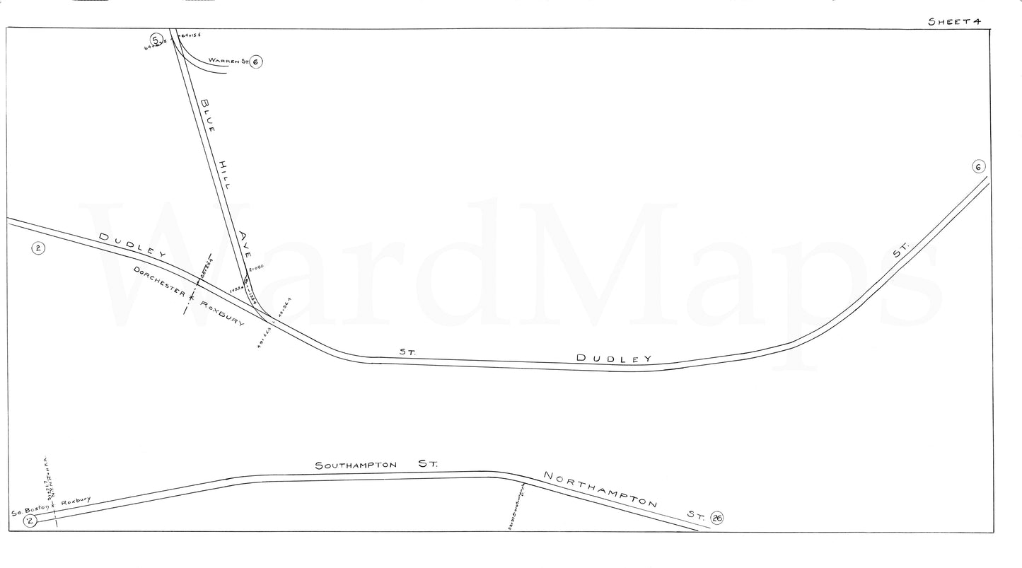 Boston Elevated Railway Co. Track Plans 1946 Plate 04: Roxbury
