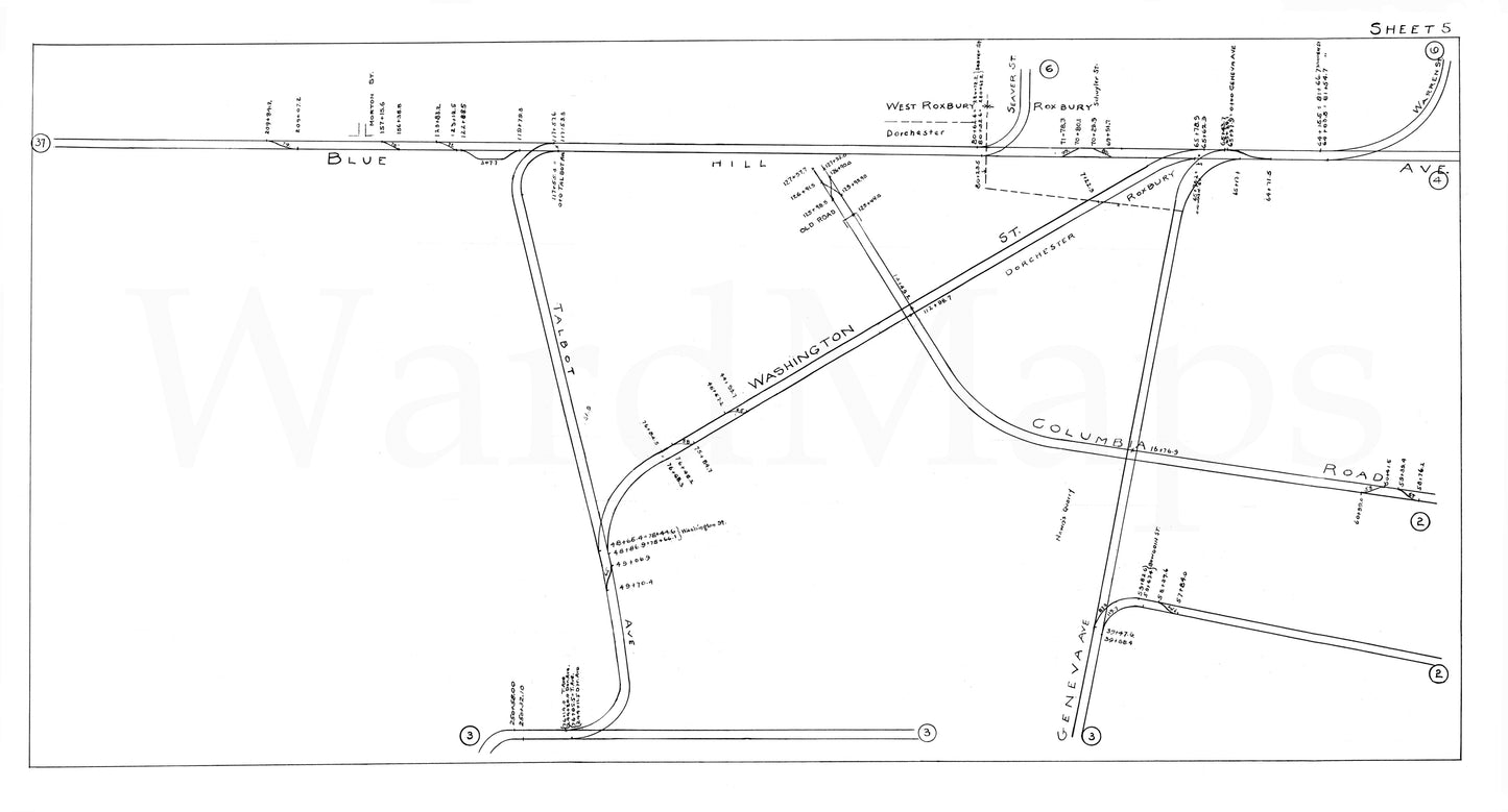 Boston Elevated Railway Co. Track Plans 1946 Plate 05: Dorchester and Roxbury