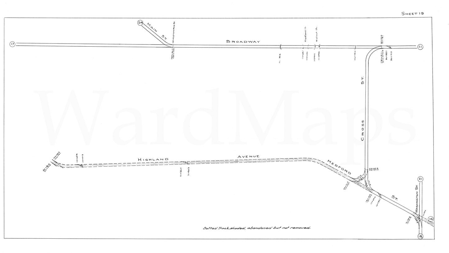 Boston Elevated Railway Co. Track Plans 1946 Plate 19: Somerville