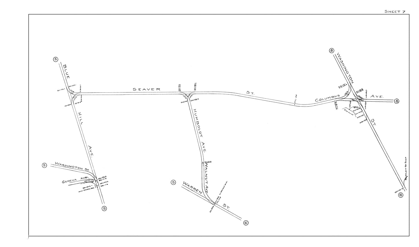 Boston Elevated Railway Co. Track Plans 1914 Sheet 07: Roxbury