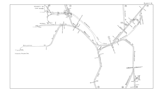 Boston Elevated Railway Co. Track Plans 1914 Sheet 15: Cambridge (Harvard Square)