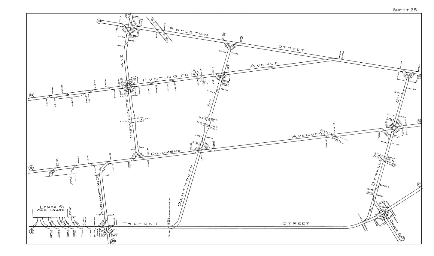 Boston Elevated Railway Co. Track Plans 1914 Sheet 25: Boston