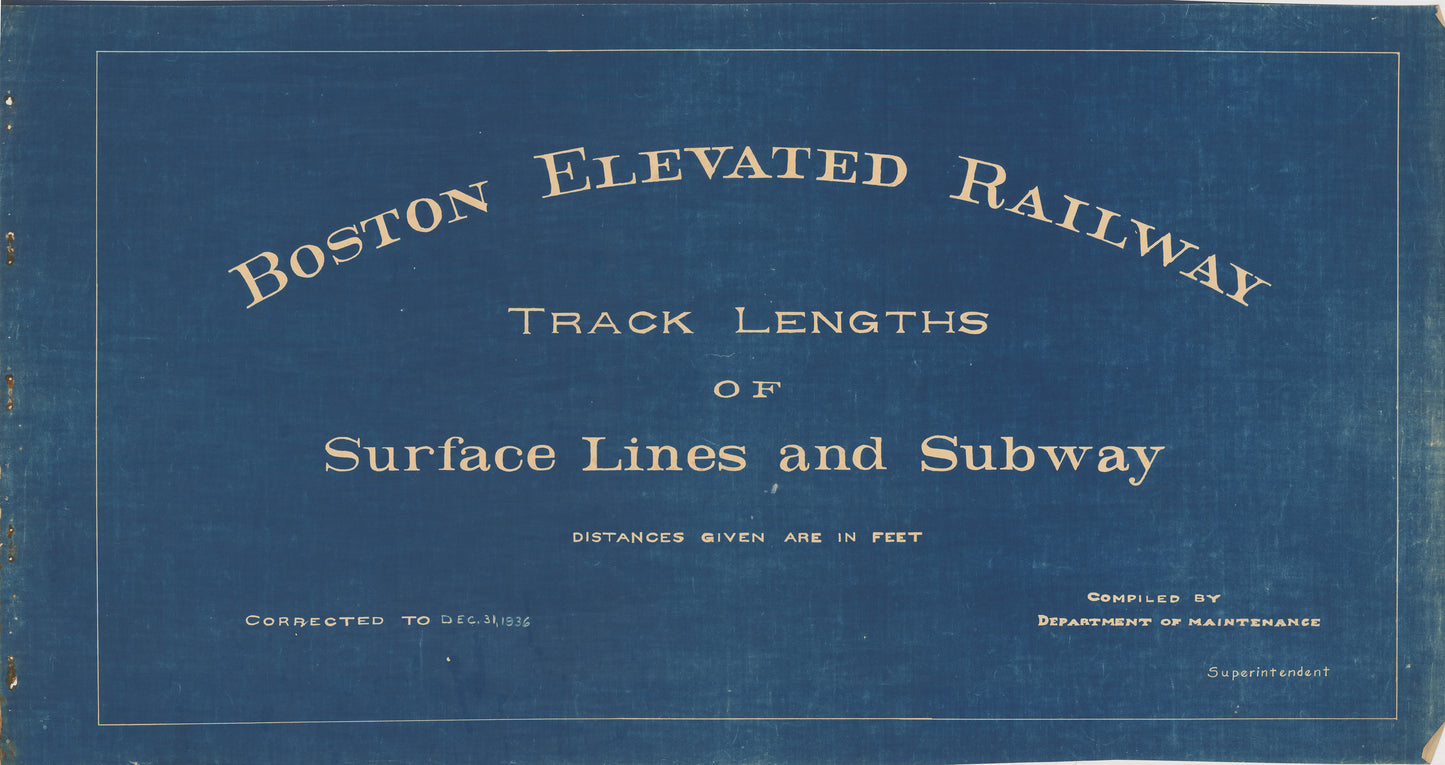 Boston Elevated Railway Co. Track Plans 1936 Title Page