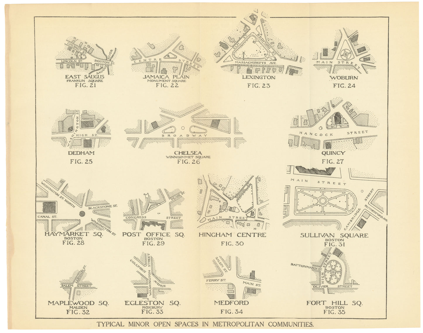 Typical Minor Open Spaces, Greater Boston, Massachusetts 1909