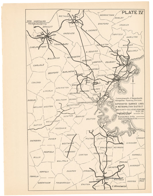 Plate 004: Non-Boston Elevated Railway Co. Streetcar Lines 1926
