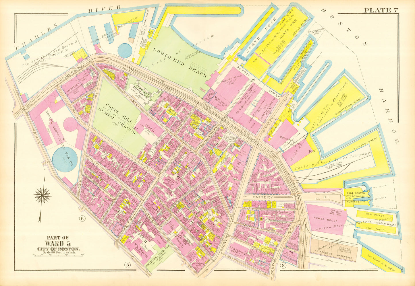 Boston, Massachusetts 1917 Plate 7: Mapping the Molasses Tank