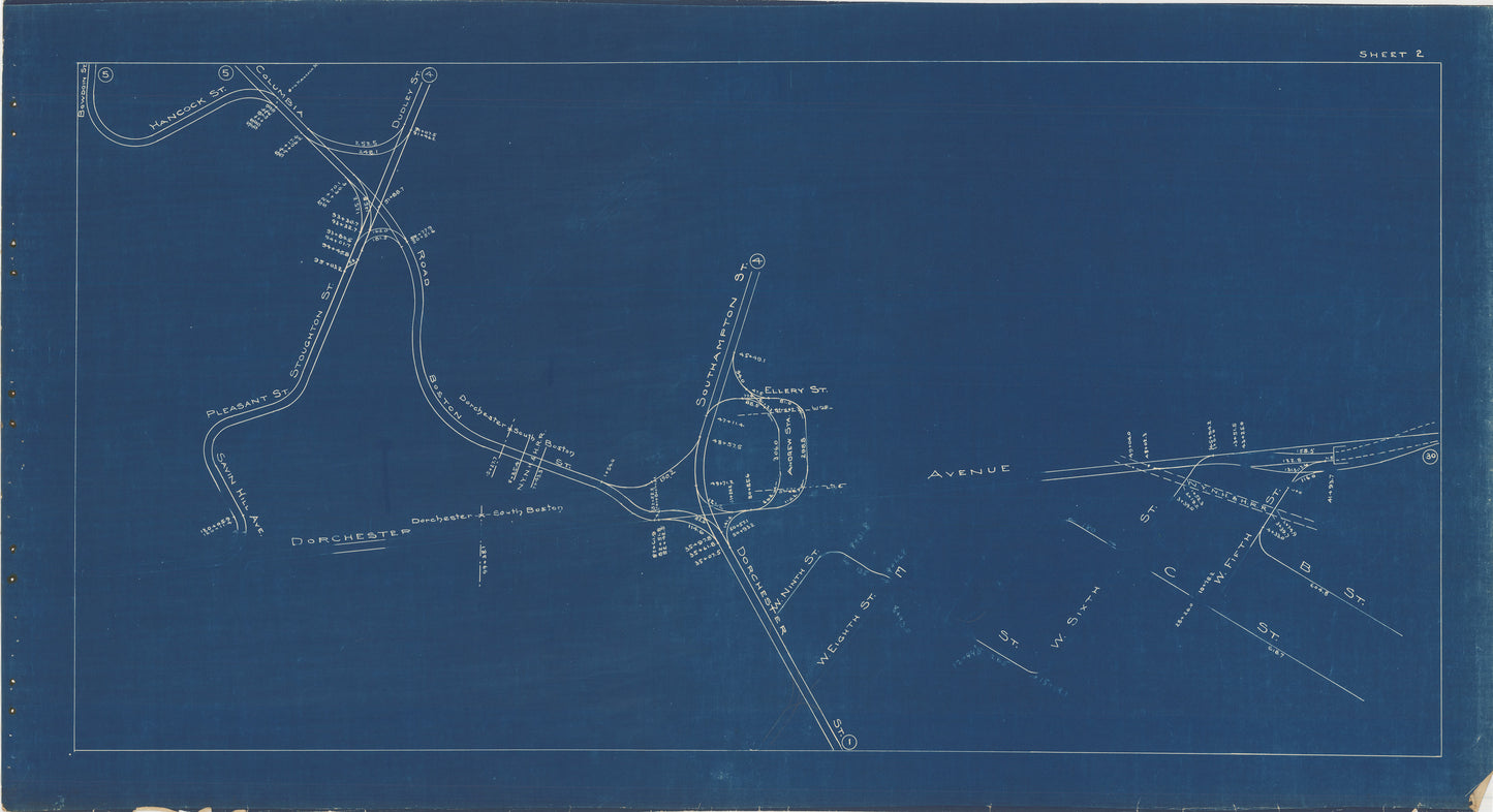 Boston Elevated Railway Co. Track Plans 1936 Plate 02: Dorchester and South Boston