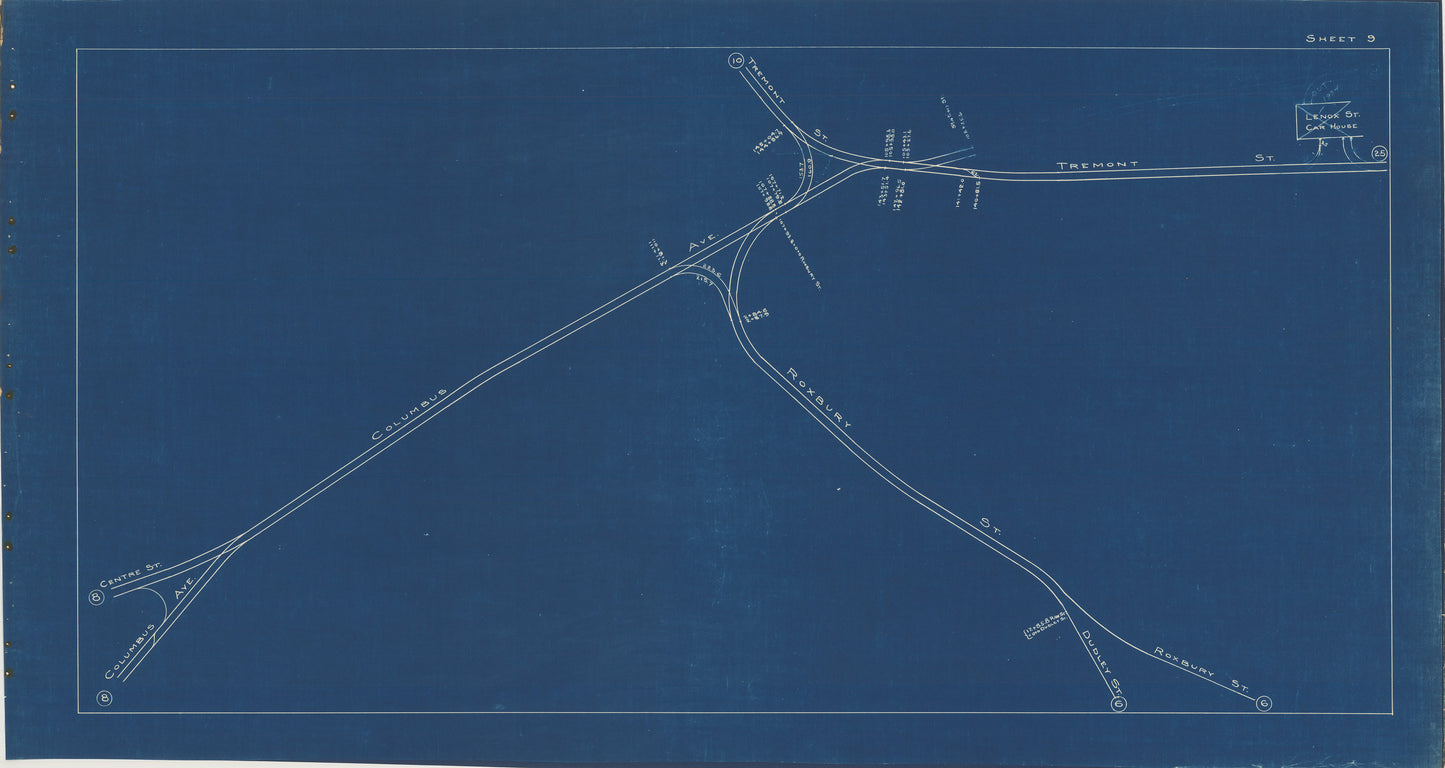 Boston Elevated Railway Co. Track Plans 1936 Plate 09: Roxbury Crossing