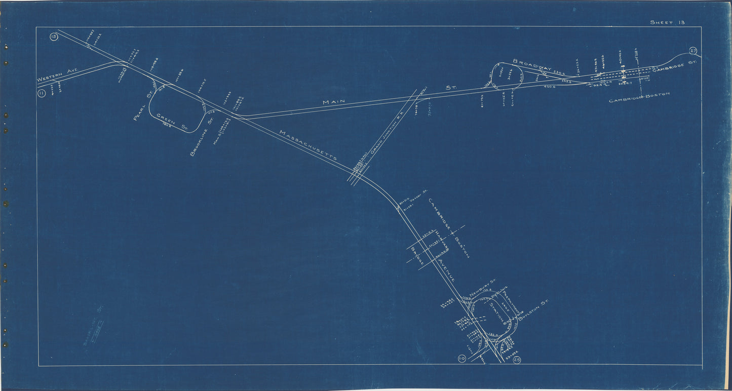 Boston Elevated Railway Co. Track Plans 1936 Plate 13: Cambridge