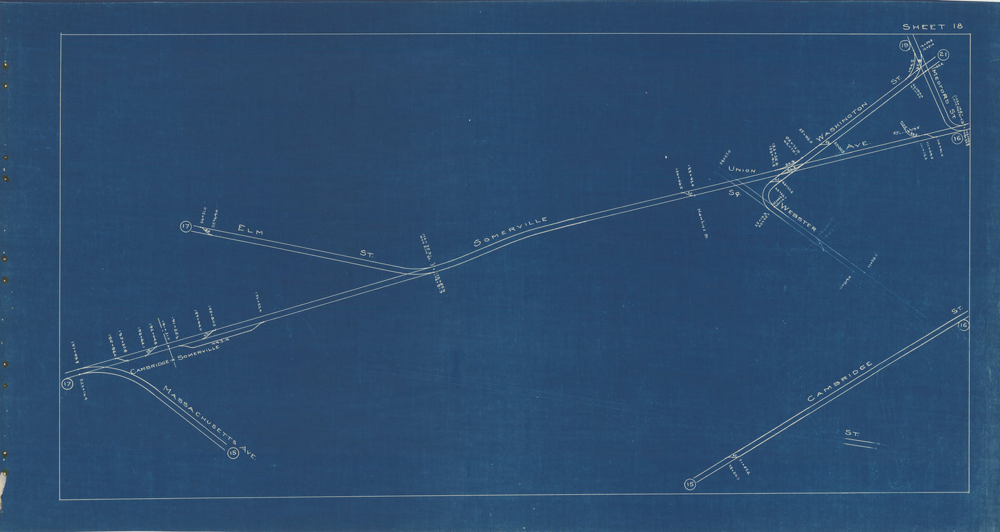 Boston Elevated Railway Co. Track Plans 1936 Plate 18: Cambridge and Somerville