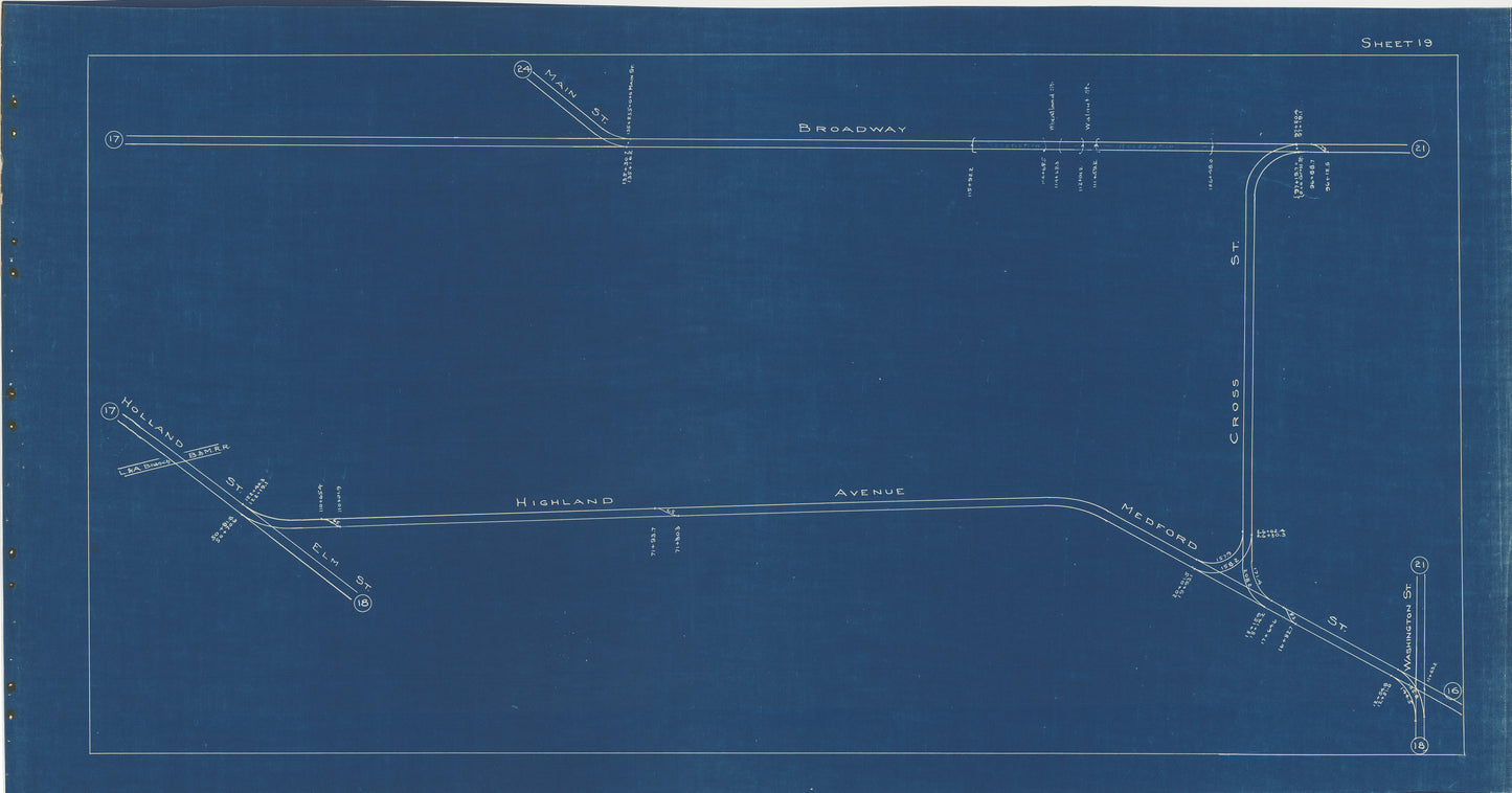 Boston Elevated Railway Co. Track Plans 1936 Plate 19: Somerville