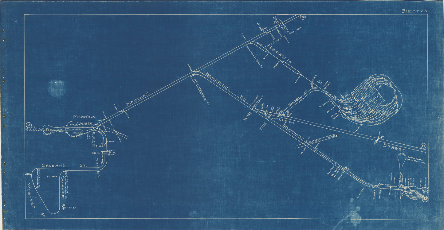 Boston Elevated Railway Co. Track Plans 1936 Plate 23: East Boston