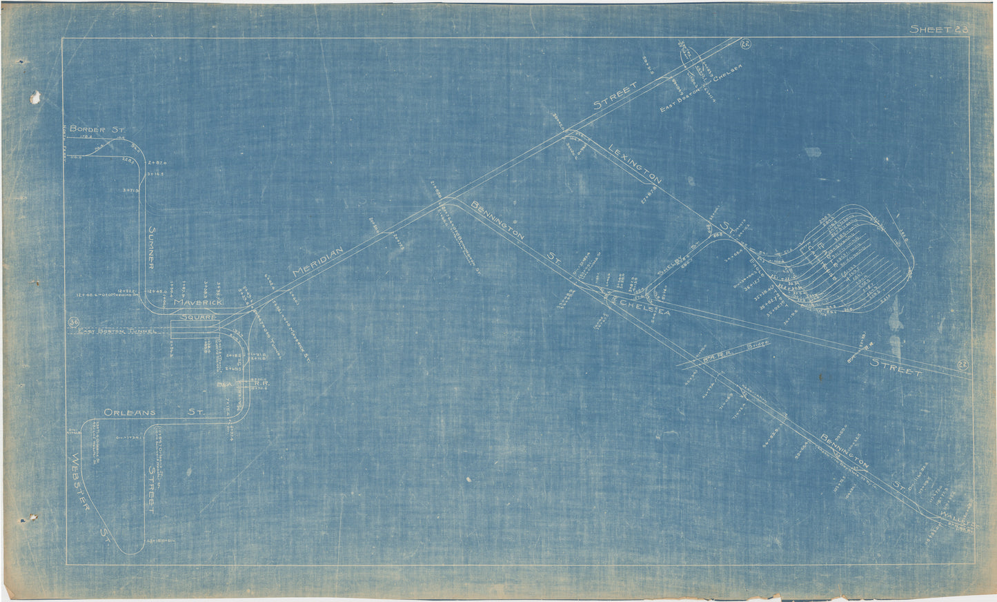 Boston Elevated Railway Co. Track Plans 1921 Plate 23: East Boston