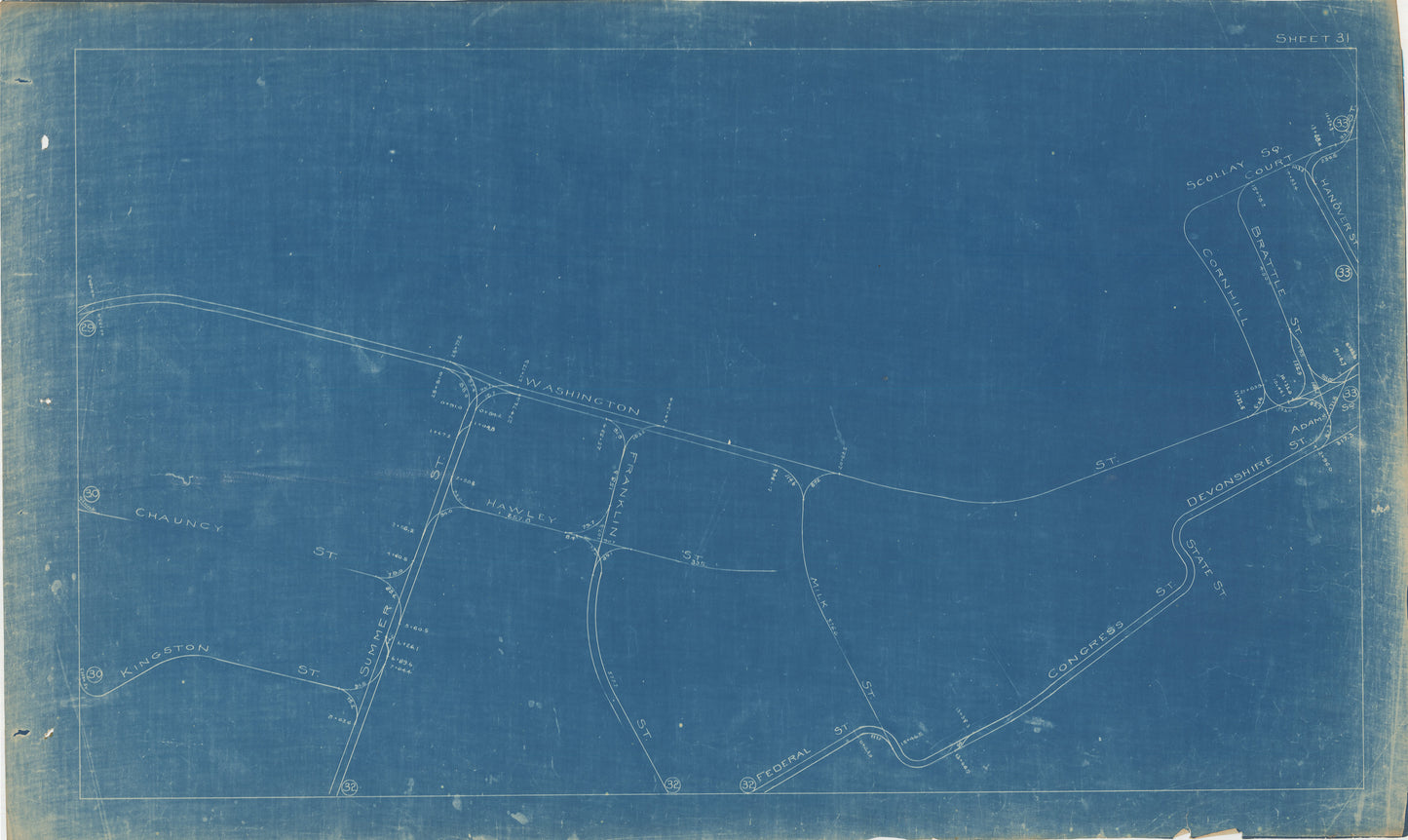 Boston Elevated Railway Co. Track Plans 1921 Plate 31: Boston - Downtown