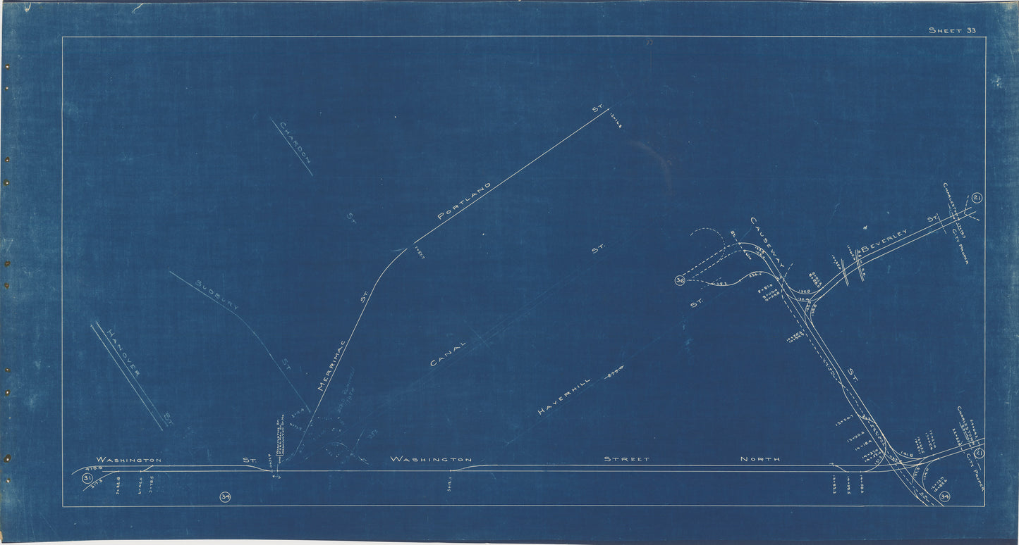 Boston Elevated Railway Co. Track Plans 1936 Plate 33: Boston - Bullfinch Triangle, North Station