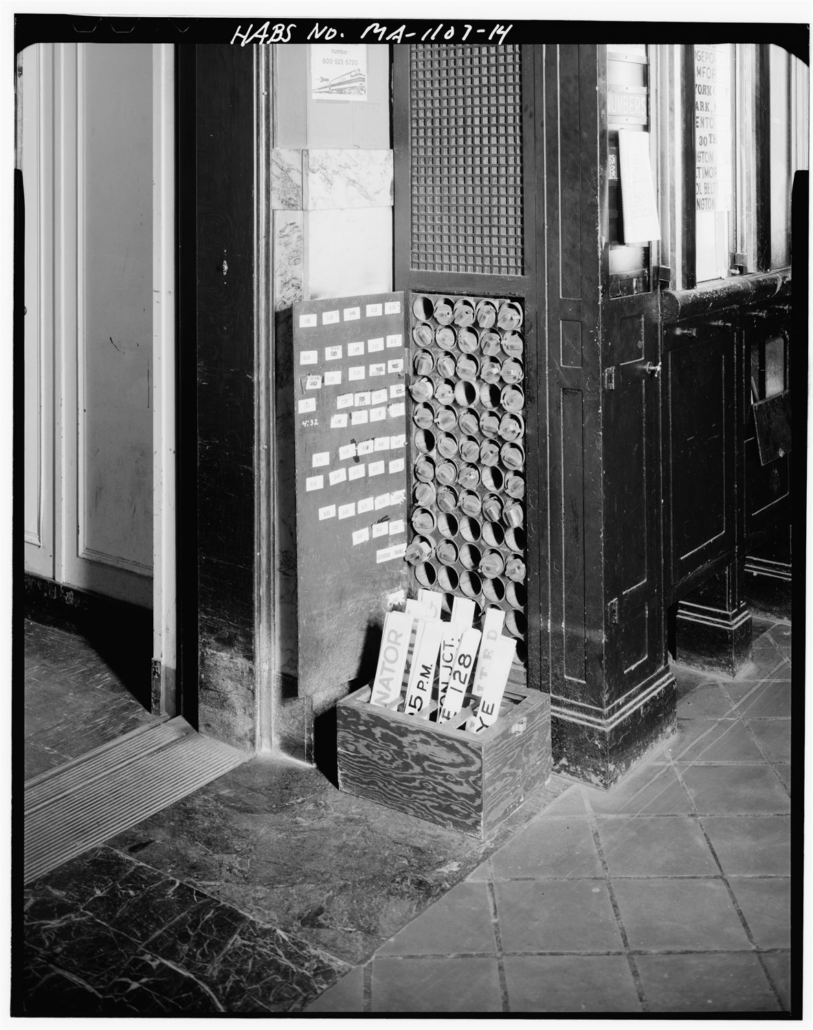 Back Bay Station Train Board Detail, Boston, Massachusetts, October 1979