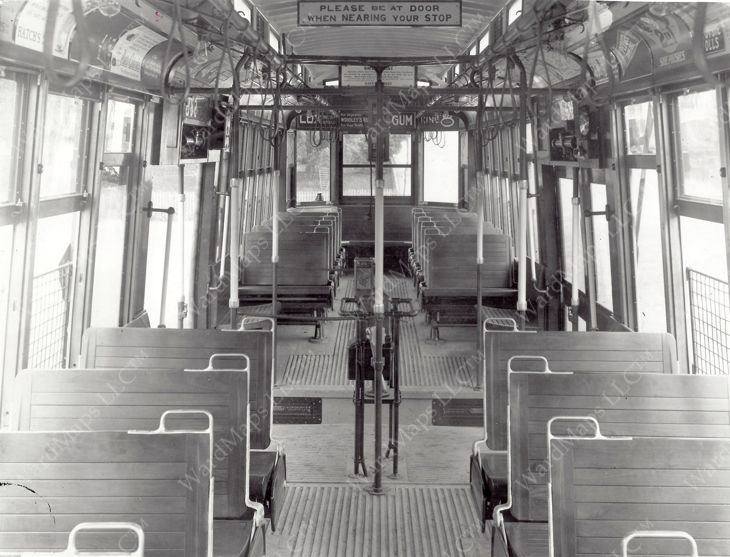 Interior of Boston Elevated Railway Co. Center-entrance Trailer #7001