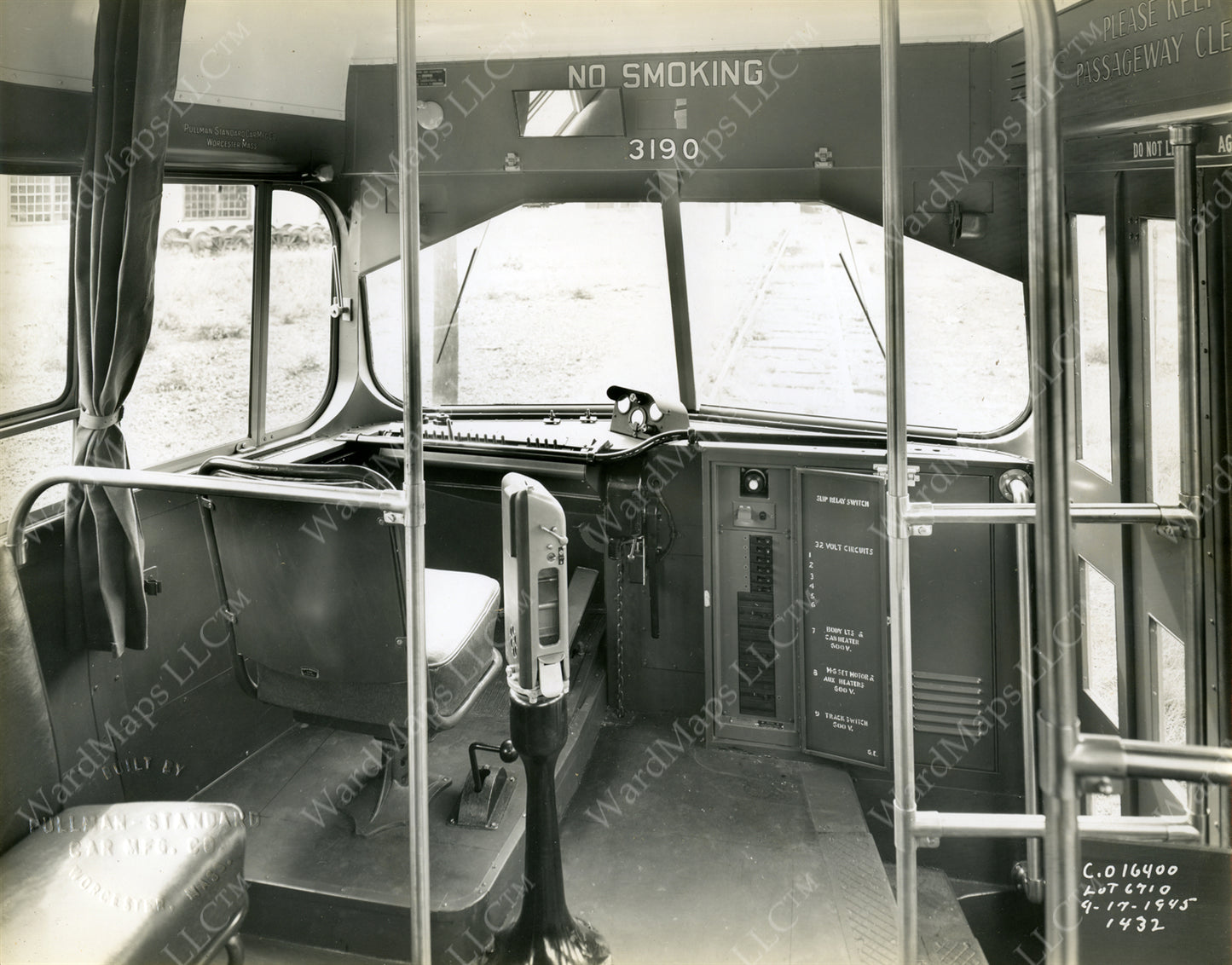 Boston Elevated Railway Co. PCC Car #3190 Front End 1945