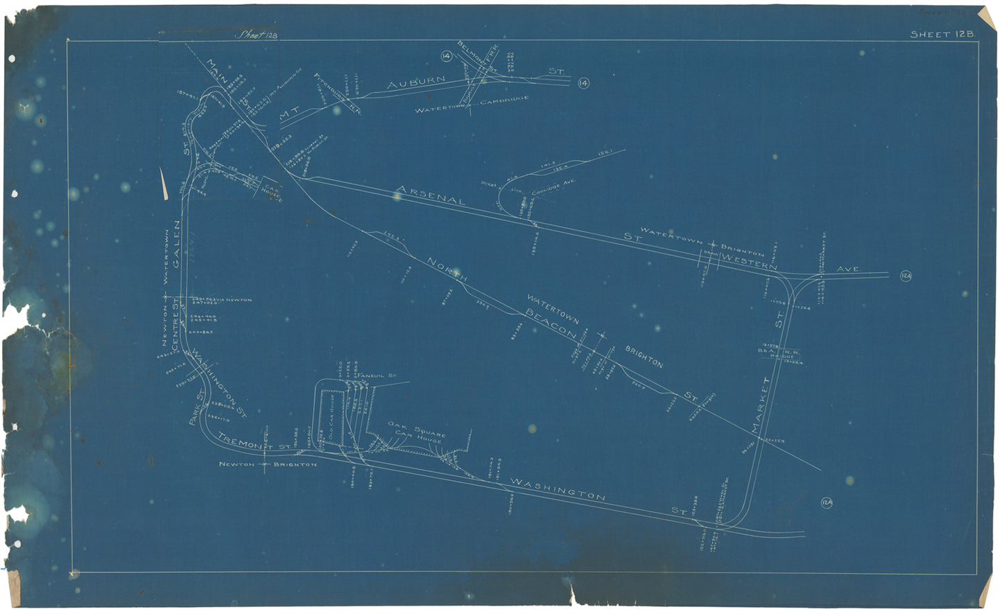 Boston Elevated Railway Co. Track Plans 1908 Plate 12B