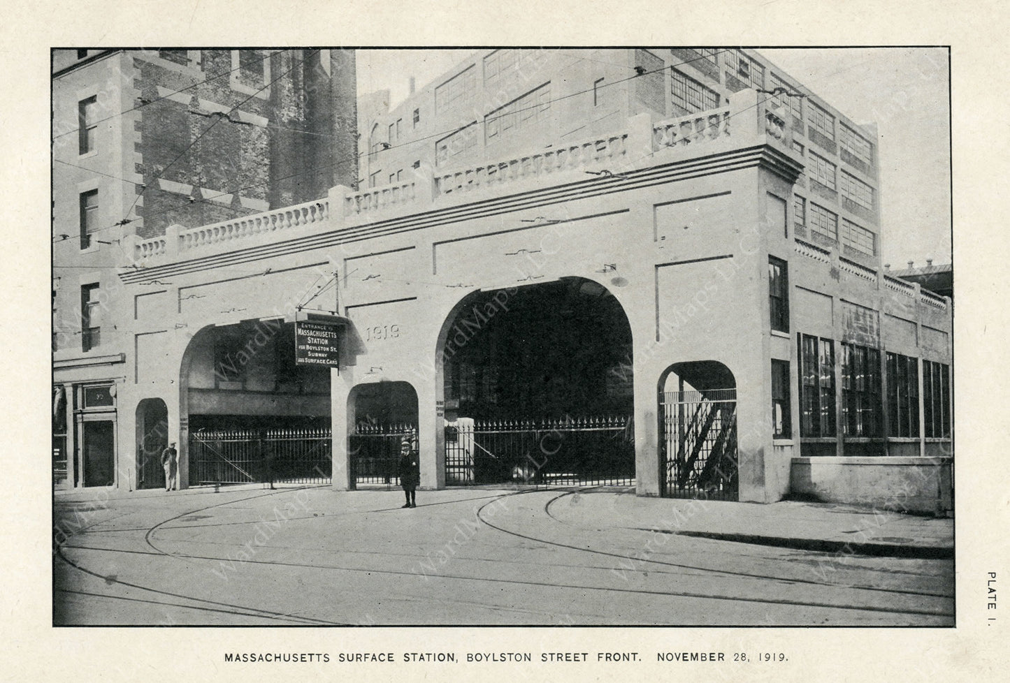 BTD Annual Report 1919 Plate 01: Massachusetts Surface Station, Boylston Street Portals