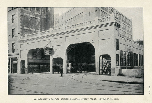 BTD Annual Report 1919 Plate 01: Massachusetts Surface Station, Boylston Street Portals