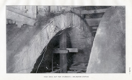 BTD Annual Report 1921 Plate 01: Arlington Station, Arch Cut for Stairway
