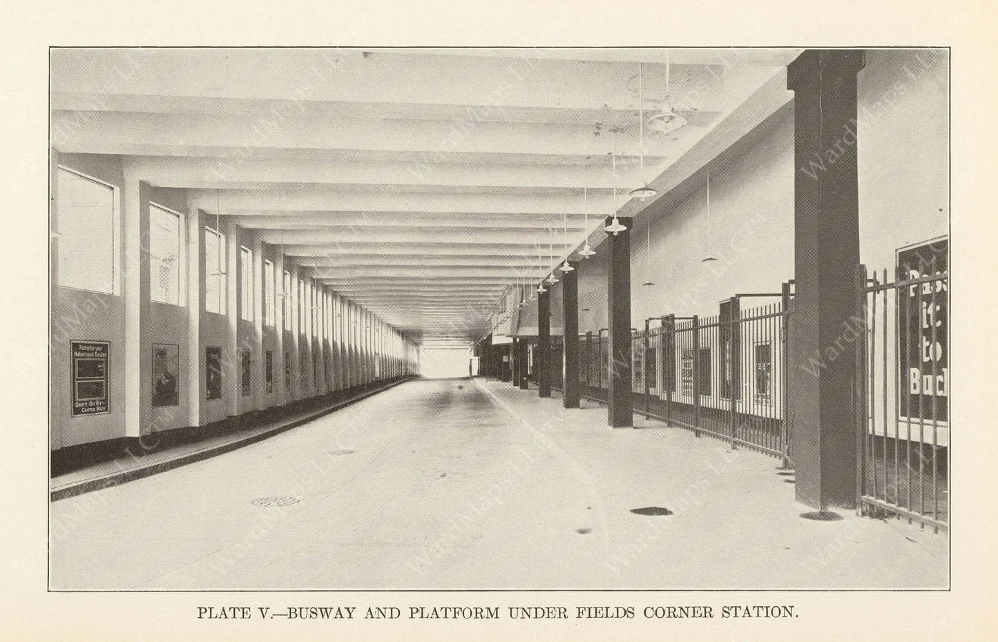BTD Annual Report 1927 Plate 05: Fields Corner Station Busway