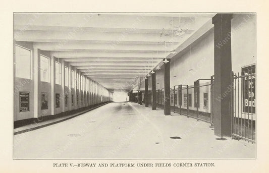 BTD Annual Report 1927 Plate 05: Fields Corner Station Busway