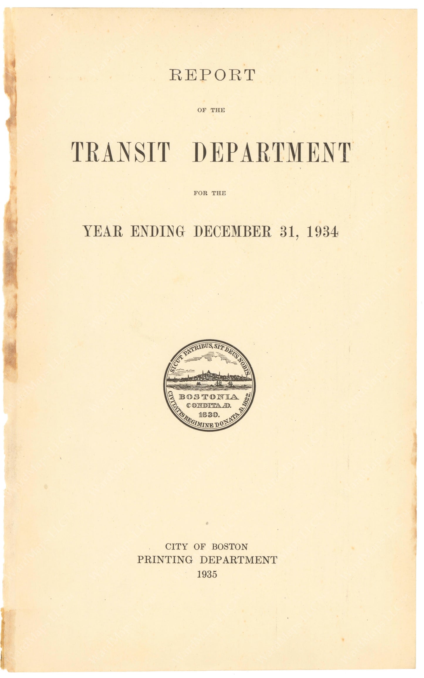 BTD Annual Report 1934 Title Page
