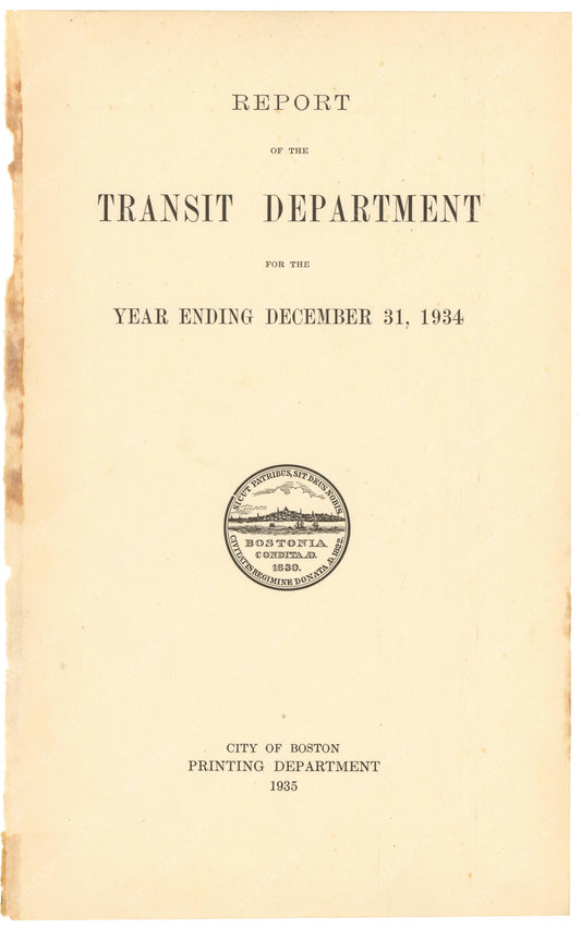 BTD Annual Report 1934 Title Page