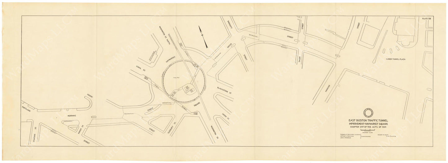 BTD Annual Report 1934 Plate 08: Traffic Improvements, Sumner Tunnel - Haymarket Square