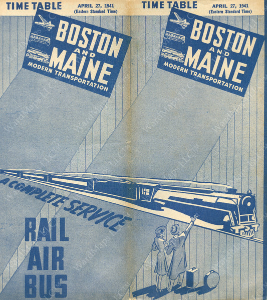 Boston & Maine Railroad Timetable Cover 1941