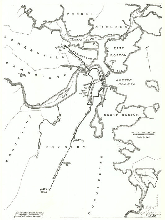 Boston Elevated Railway Co. Rapid Transit and Tunnel Lines Circa 1909
