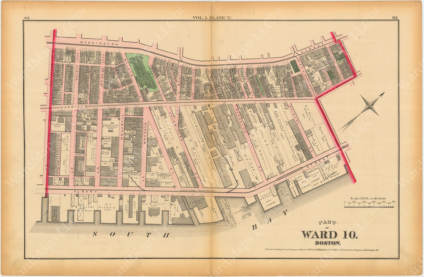 Boston, Massachusetts 1874 Plate V