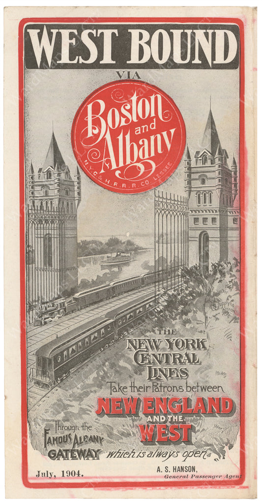 Boston & Albany Railroad Timetable Cover 1904