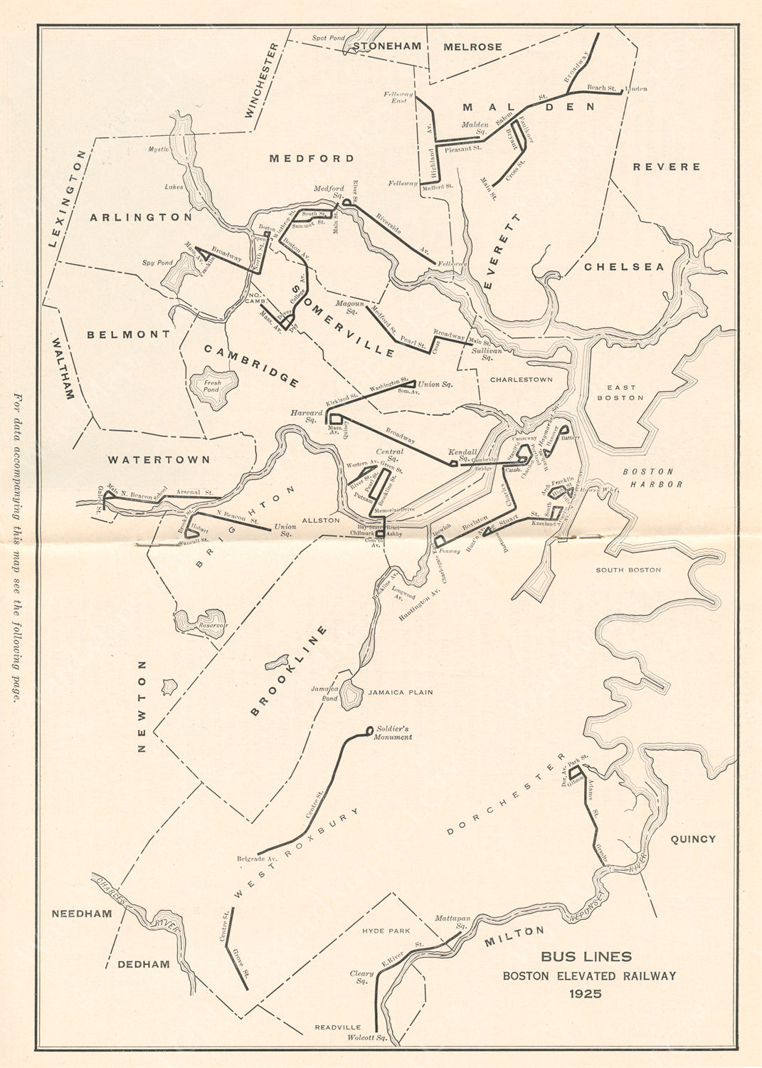 Boston Elevated Railway Company's Earliest Bus Routes 1925