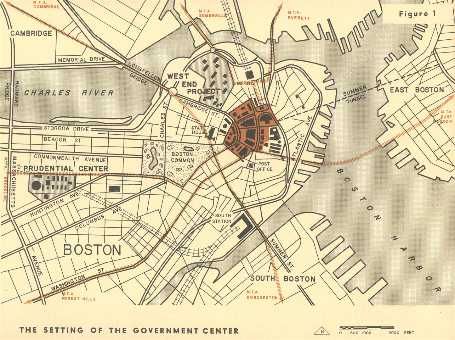 Locating the Government Center Project, Boston, Massachusetts 1959