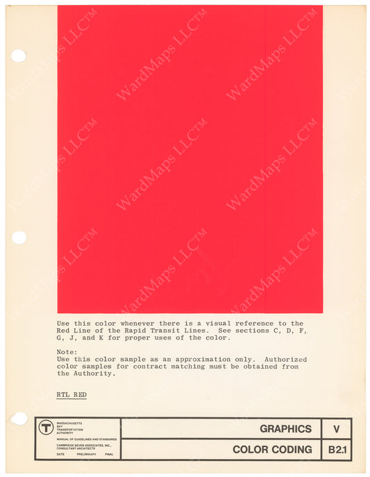 MBTA Colors Master Sheet 1966: Red