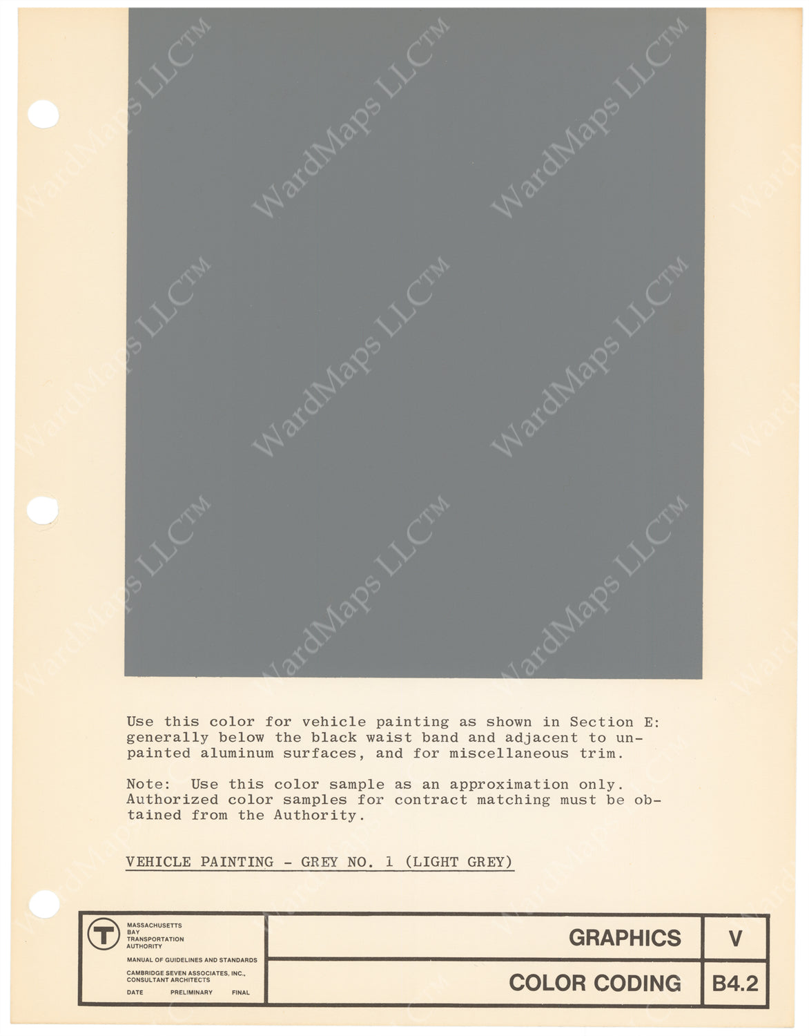 MBTA Colors Master Sheet 1966: Light Gray